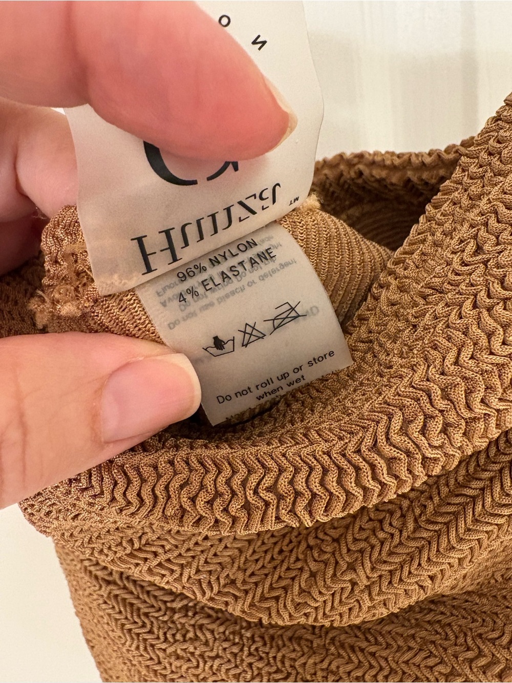 Hunza G Brown Textured One-Piece Swimsuit - Picture 5 of 9